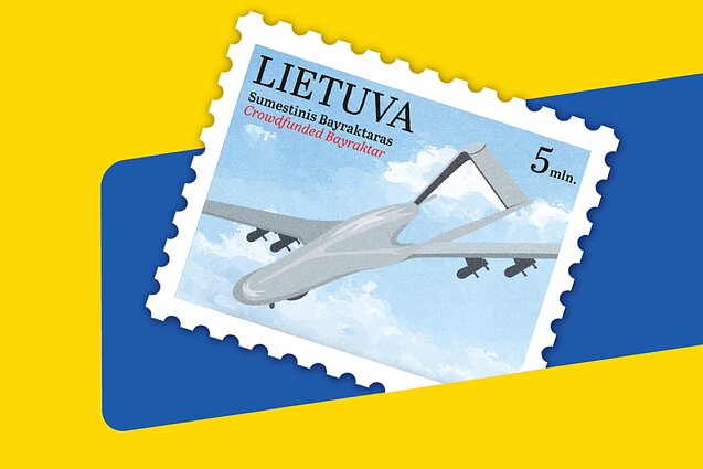 Postage stamp commemorating the Bayraktar fundraising campaign / Lithuanian Post